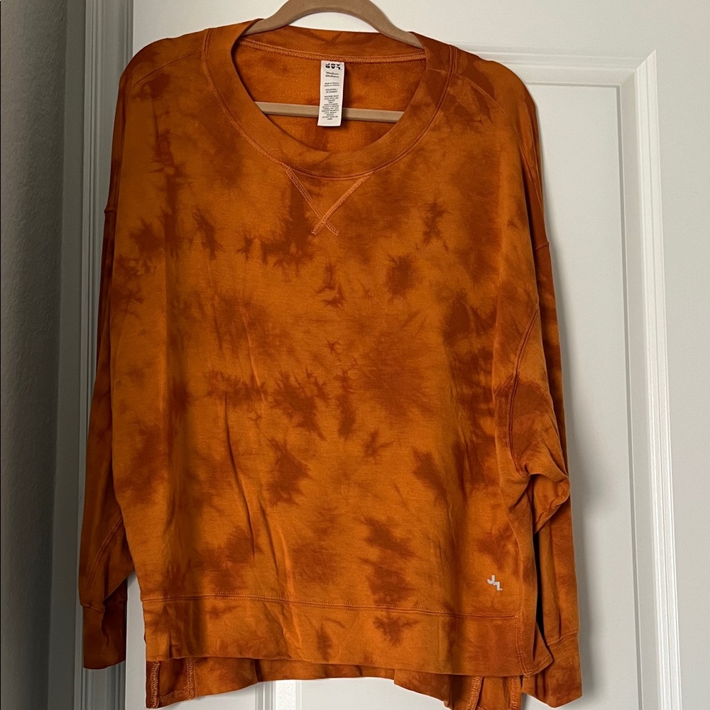 JoyLab Orange Tie-Dye Long Sleeve Athletic Top